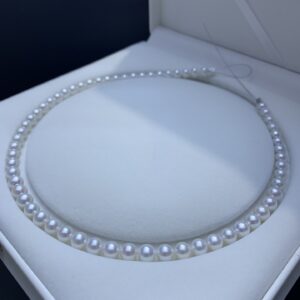 7-8mm Freshwater AK Cool White Aurora Necklace